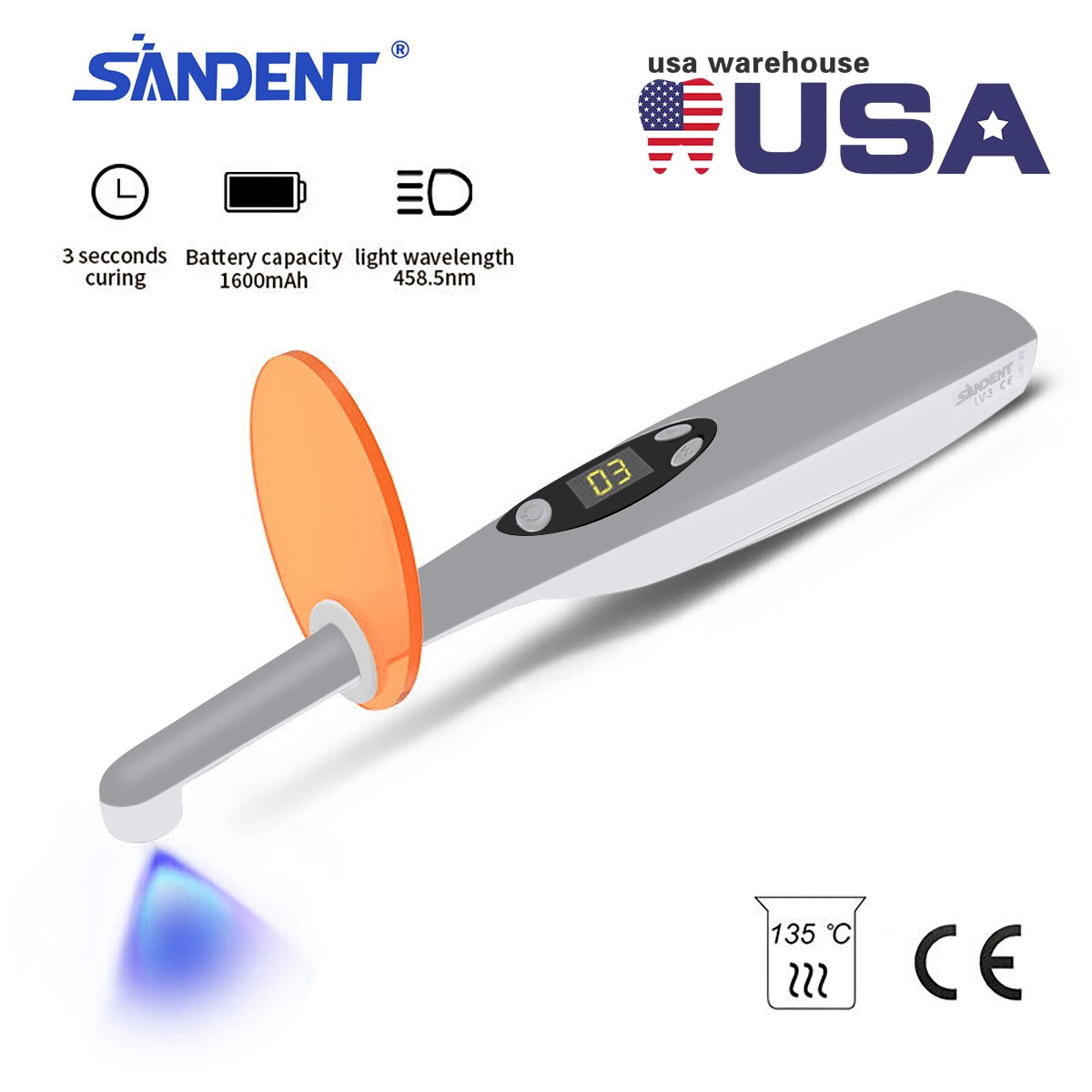 Dental Estilo Woodpecker Lampara /Fotocurado con Sistema de Blanqueamien