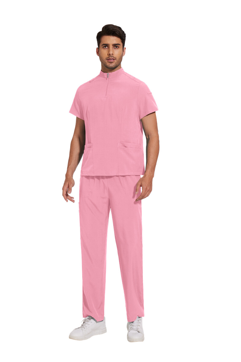 NiaaHinn Uniform Men Scrub Set Medical Doctor Scrub Uniform Zipper-Top Unisex