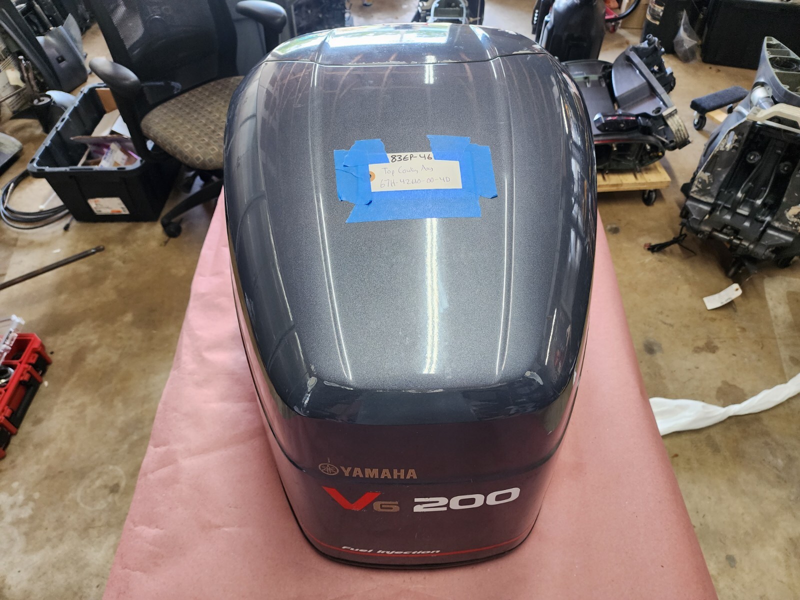 YAMAHA TOP COWLING ASSY, 67H-42610-00-4D, 2002 200HP OX66 2.6L, 83EP-46