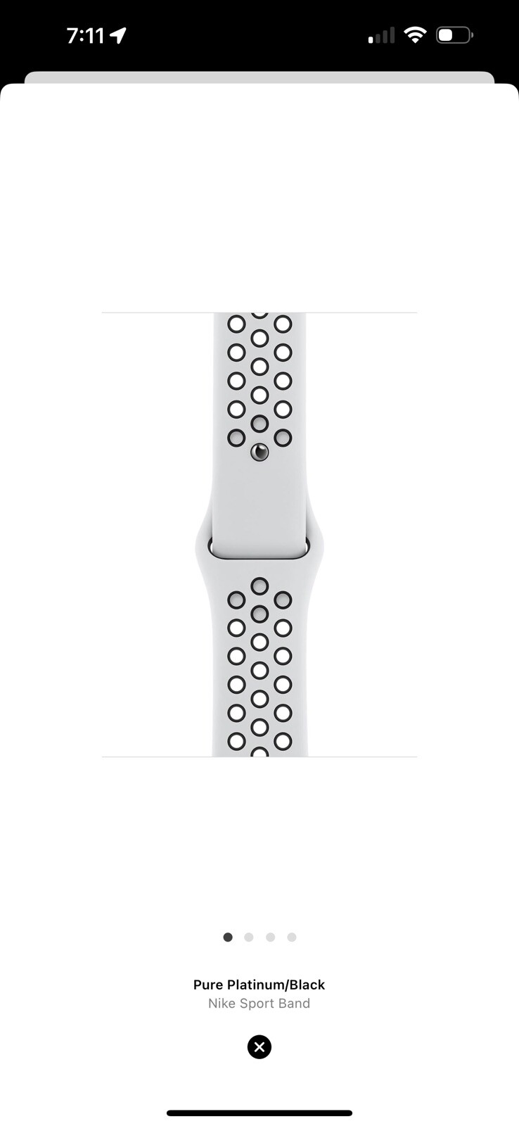 Apple Watch Nike Sport Band 44mm (42/45/46/49) OEM Pure Platinum Blk M/L *B*