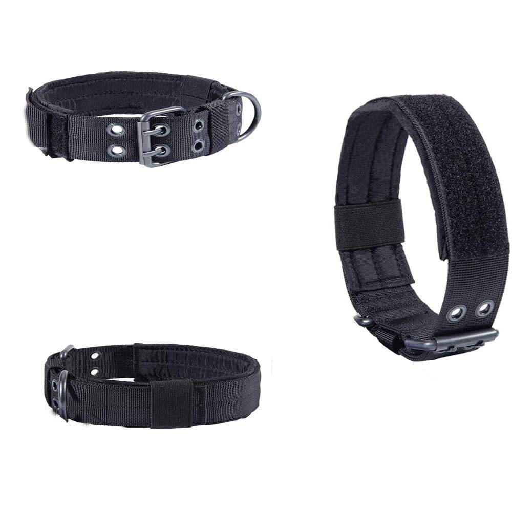 Tactical Heavy Duty Nylon Large Dog Collar K9 Military Metal Buckle Adjustable