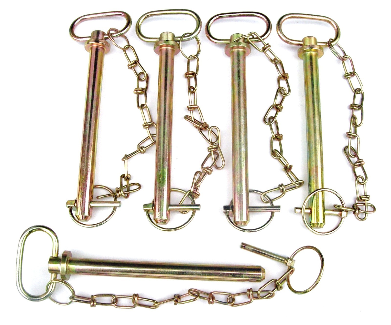 5 GOLIATH INDUSTRIAL 5/8" TRACTOR PINS SAFETY CHAIN WAGON TRAILER HITCH HP58WC