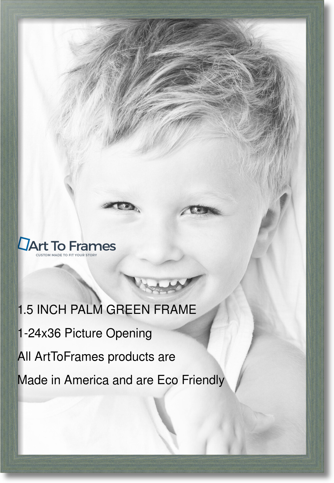 ArtToFrames 1.5" Custom Poster Frame Palm Green Wood 4442 Large