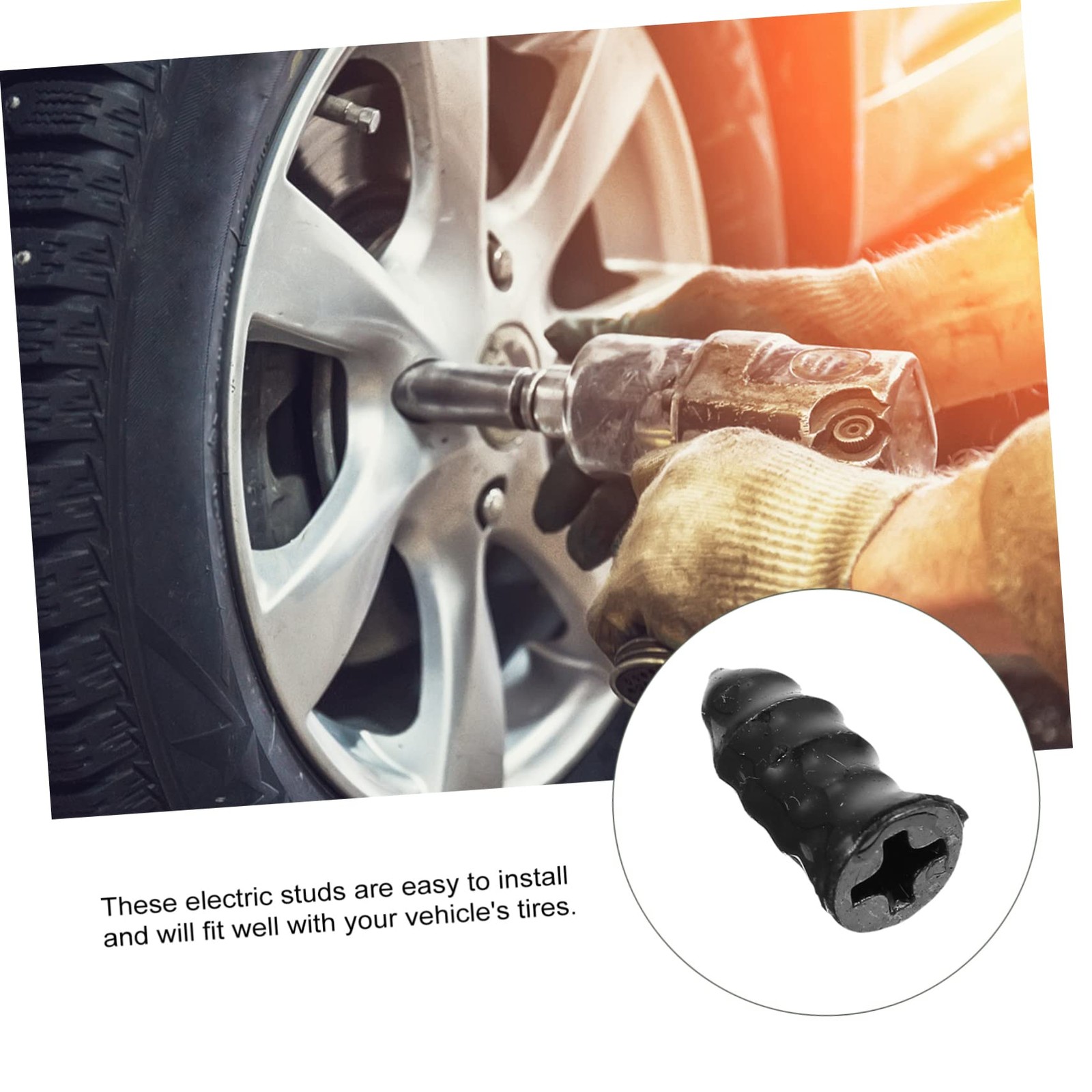 Share 60 Pcs Tire Repair Rubber Nail Screw Tire Plugs Quick Puncture for Car