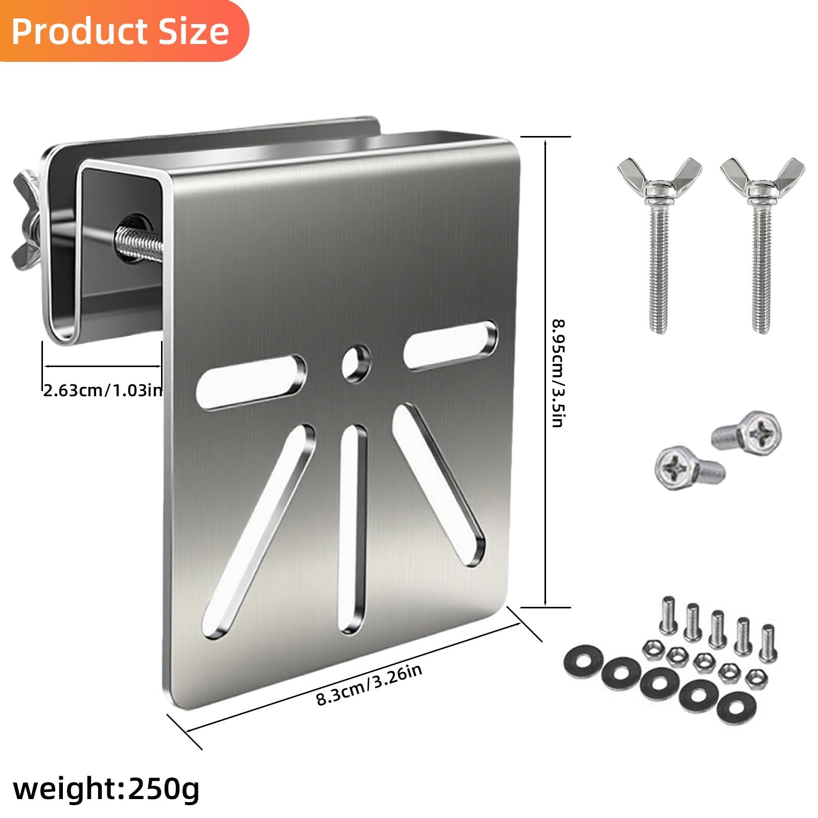 Gutter Mount for Eufy Solocam S340/E30, Stainless Steel Security Silvery2