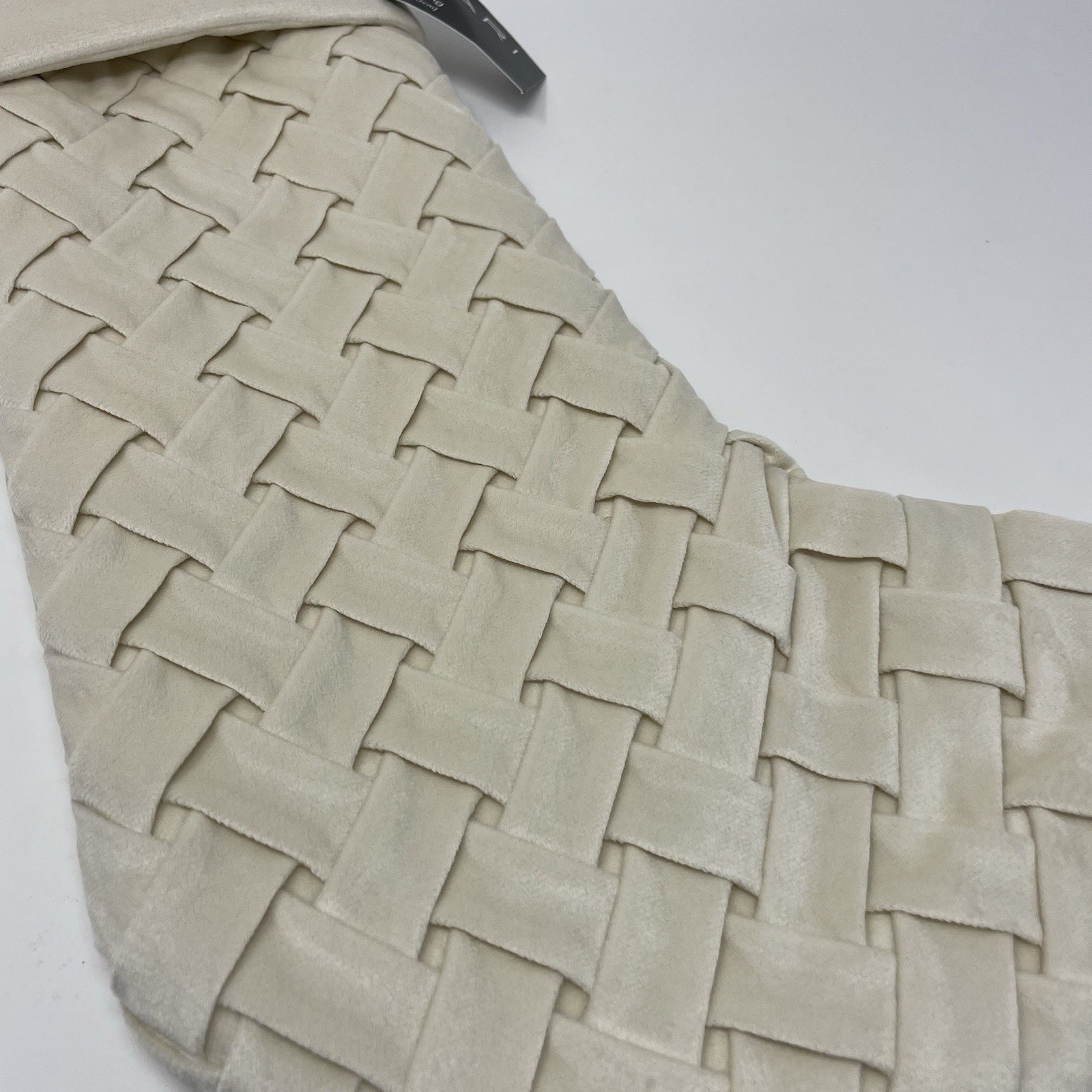 TAHARI HOME Ivory Woven Christmas Holiday Stocking 22"