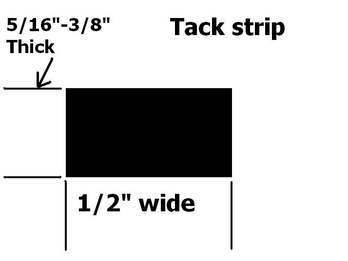 Universal convertible top tack strip (1/2"-7/16") wide X (5/16"-3/8") thick 8ft