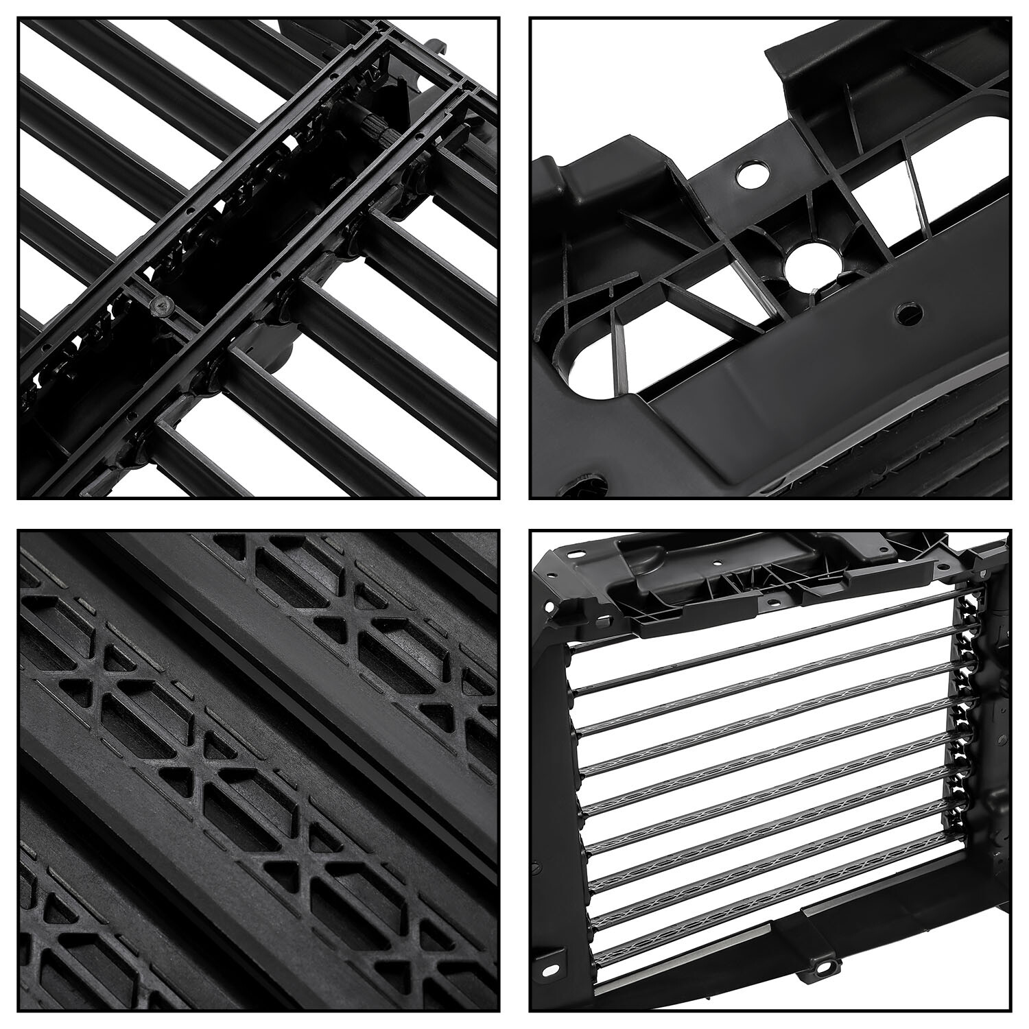 For Ford F-150 2015-2017 Front Upper Radiator Grille Air Shutter Assembly Black