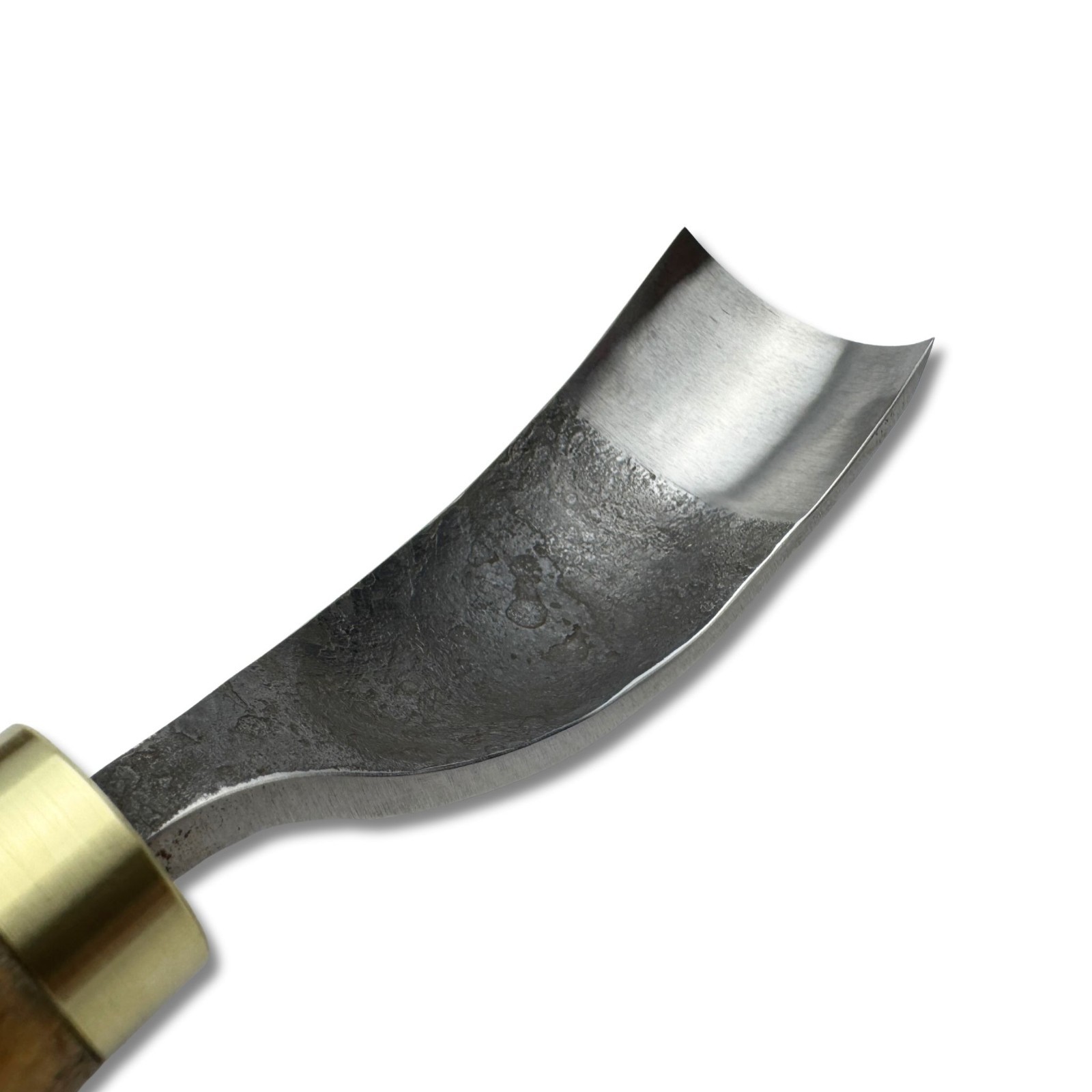 Bent Gouge – 52100 Steel Blade, Ash Handle, Custom Size, Spoon & Bowl Carving