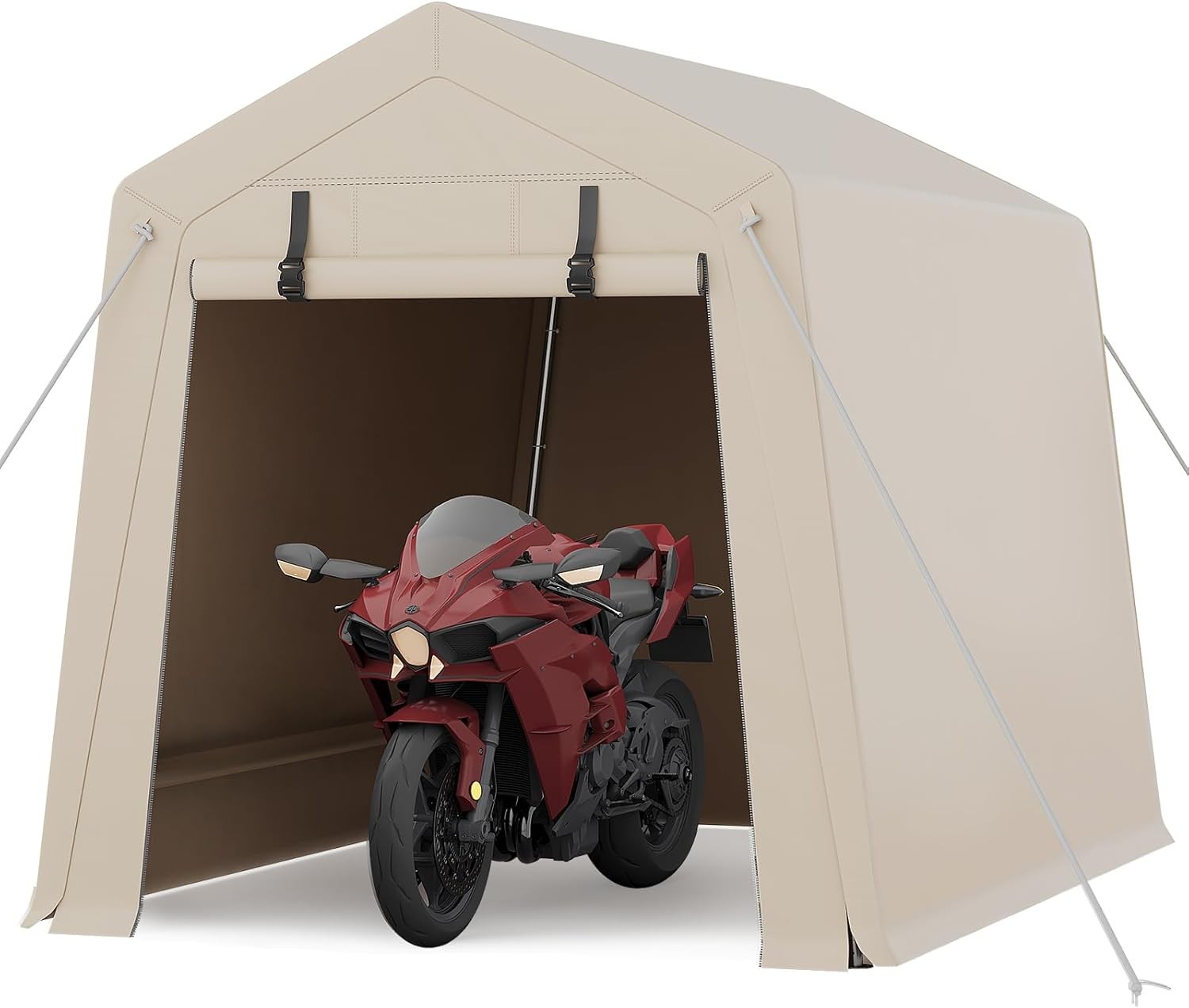 6x8 ft Portable Outdoor Storage Shed Waterproof UV-Resistant Canopy Tent Carport