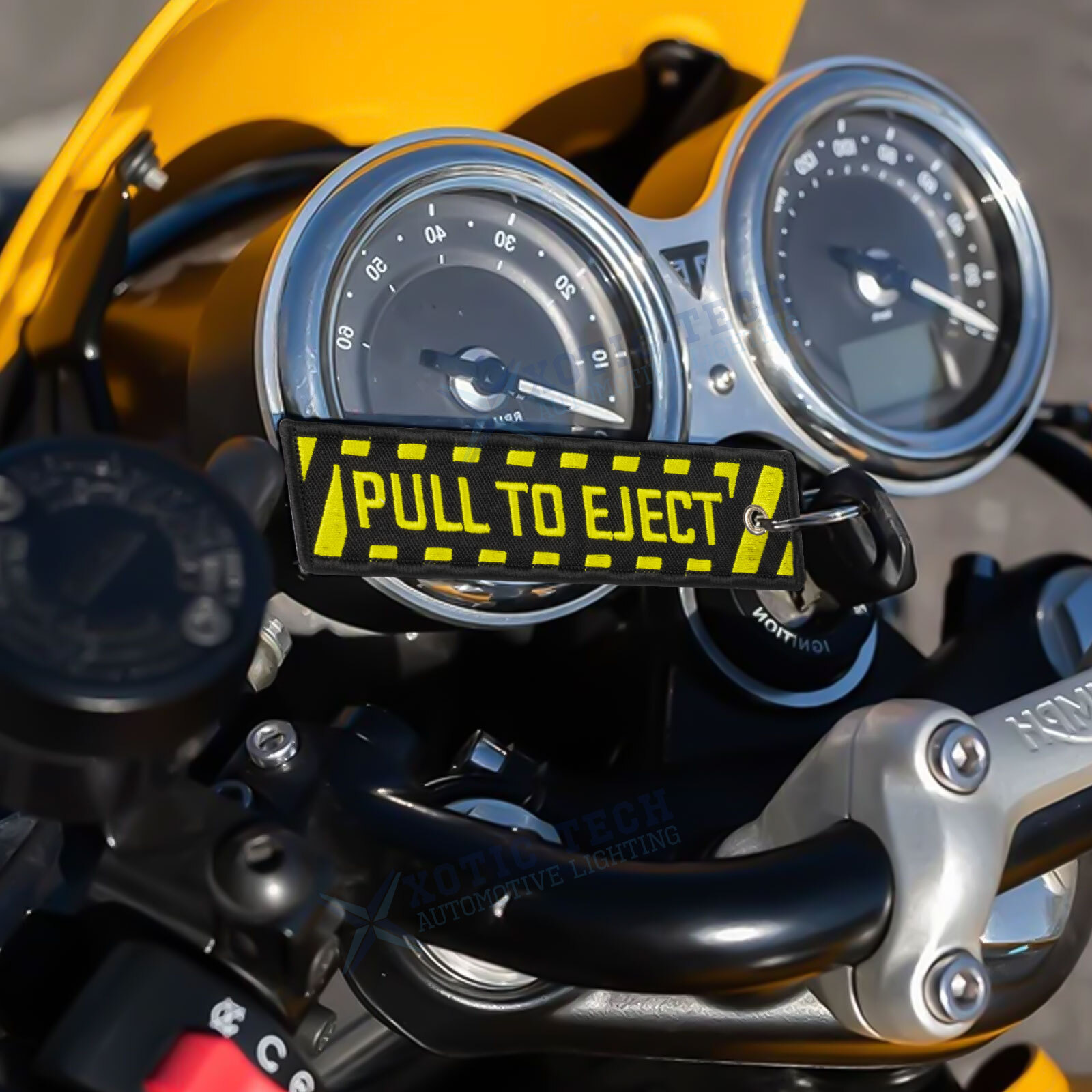 1PC Double Sided Embroidered Keychain Bike Motorcycle Key Ring Key Tag Belt Gift