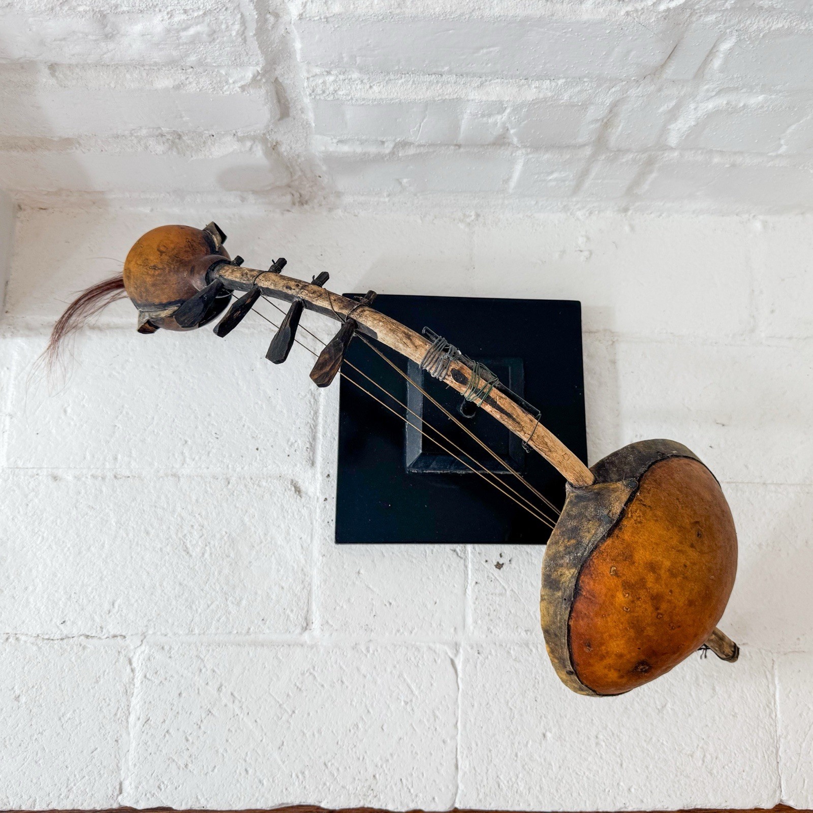 VTG African Gourd String Instrument Handcrafted Tribal Lute Harp West Africa