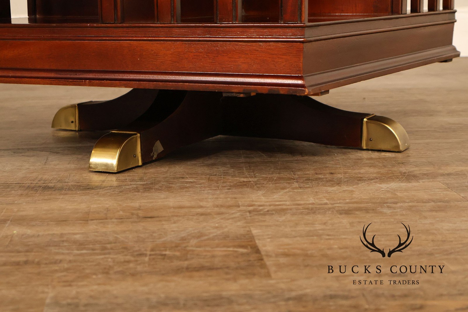 Edwardian Style Mahogany Inlaid Revolving Bookcase