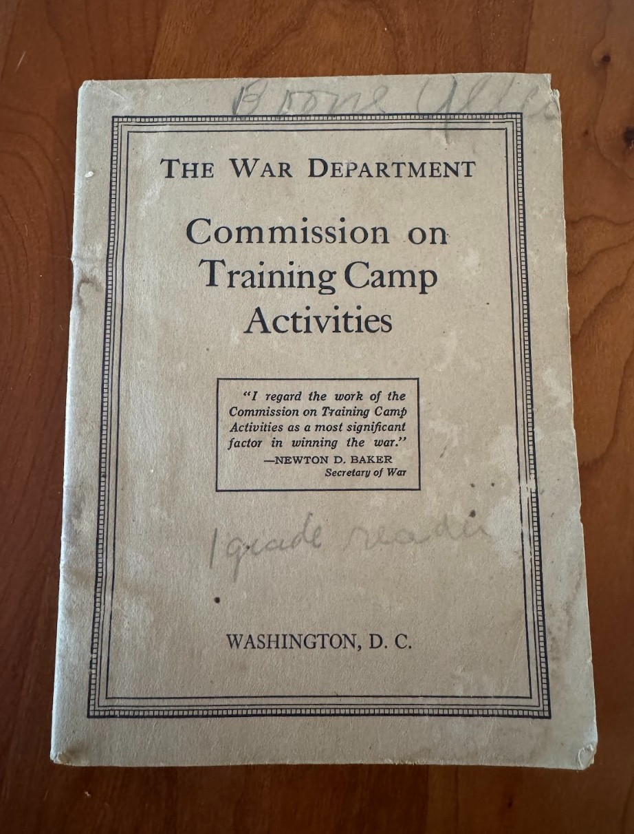 FREE SHIP! The War Department Commission on Training Camp Activities WWI
