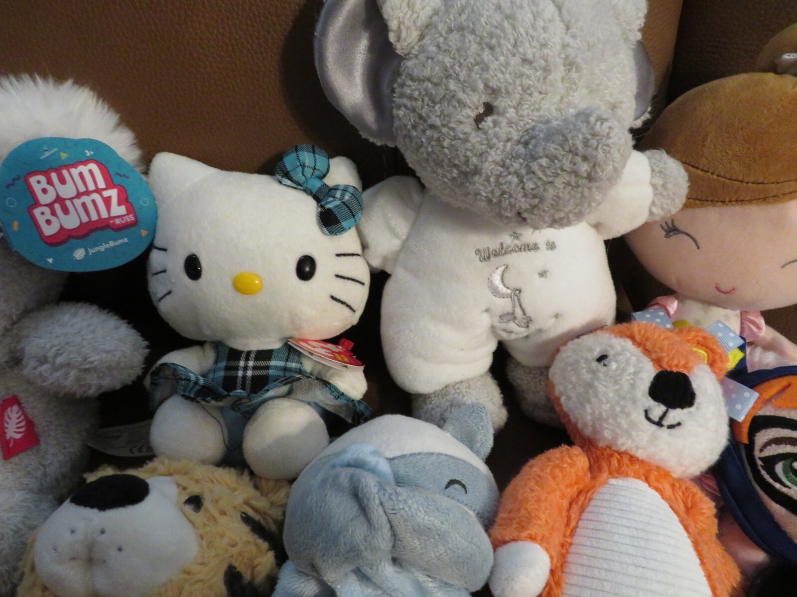Mixed Lot of Stuffed Animals TY Hello Kitty Douglas Little Me Demdaco & more