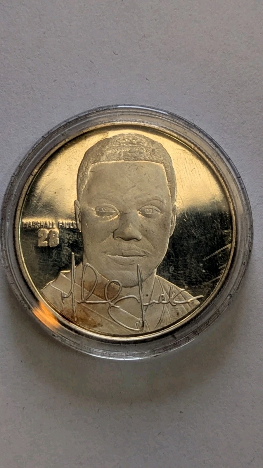 NFL Indy Colts Marshall Faulk RB Football 999 Silver 1 Oz Ounce Art Round Toner