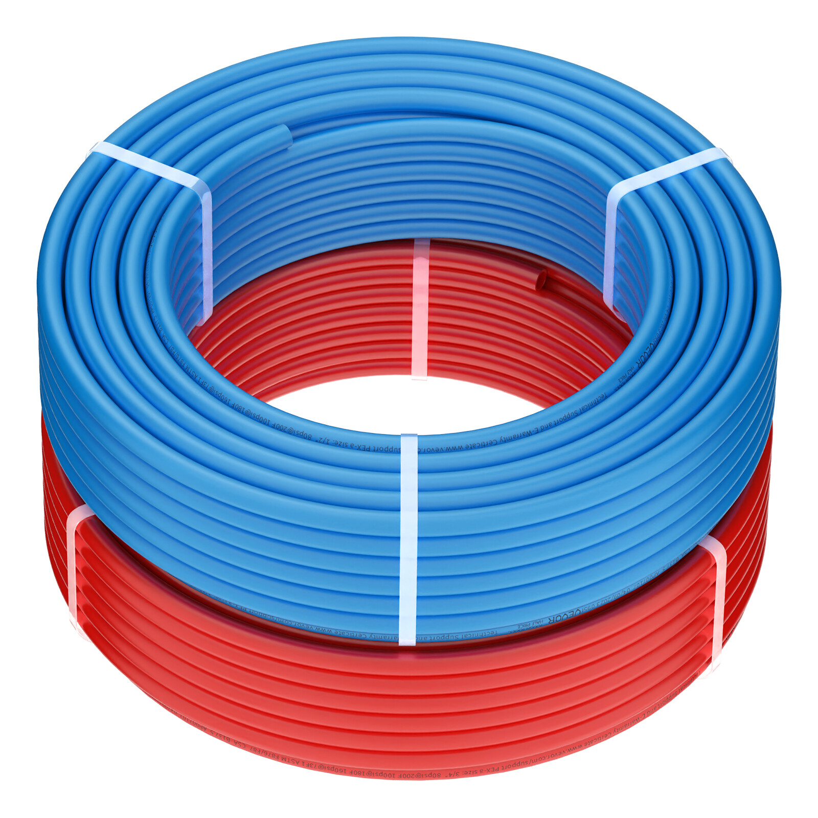 VEVOR 1/2” 2x100ft Blue & Red PEX-A Tubing/Pipe for Potable Water with Cutter