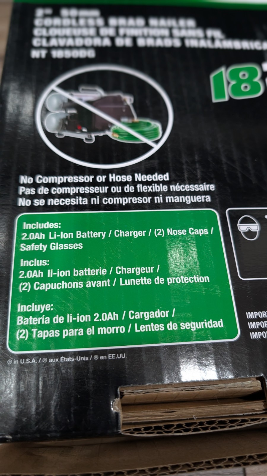 Metabo HPT 18V Cordless 18-Gauge Brad Nailer Kit Batt+Charge, Brushless NT1850DG