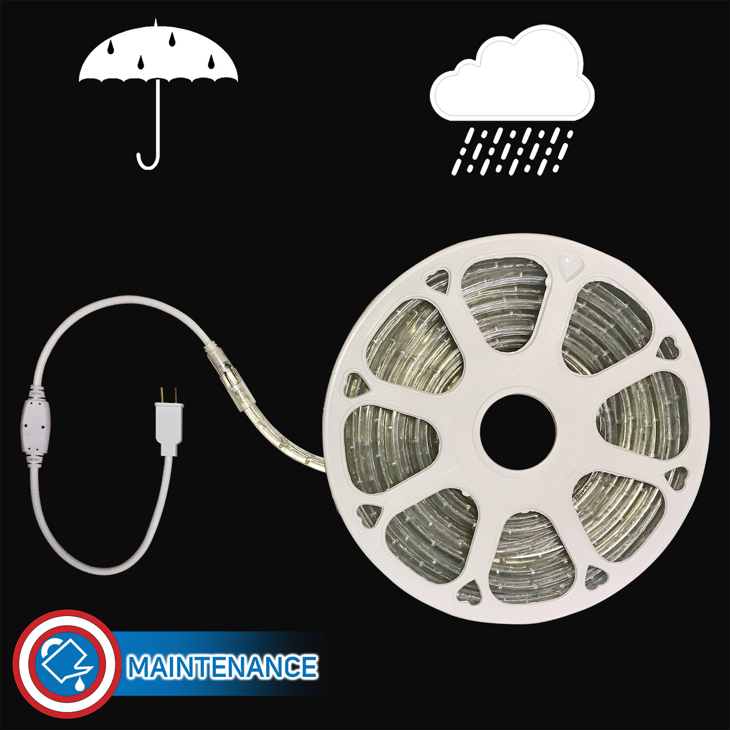 Russell Decor LED Rope lights 10-200ft Red White Blue Patriots Independence Day