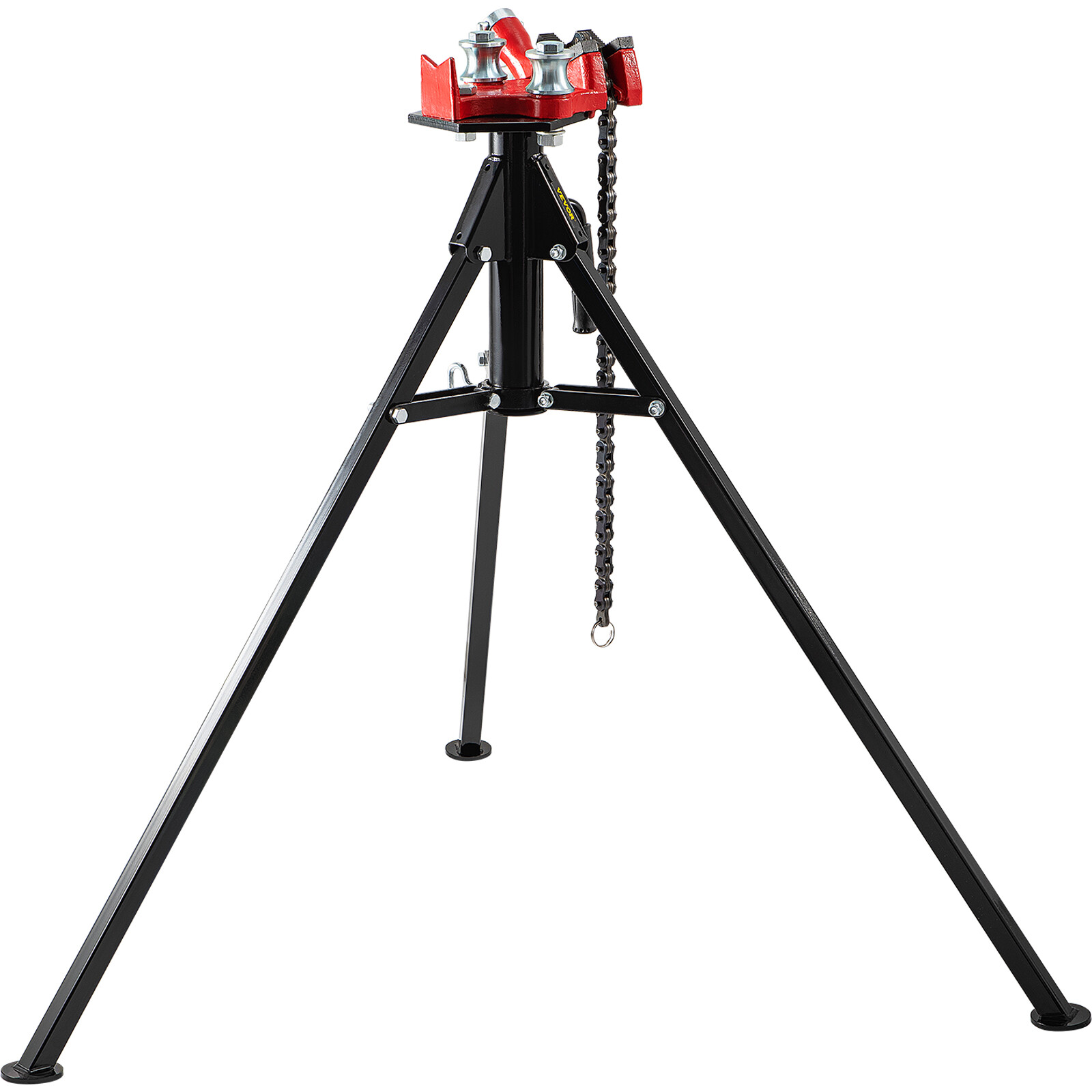 VEVOR Tripod Pipe Chain Vise 1/8"-5" Capacity Folding Legs W/ Harden Teeth&Chain