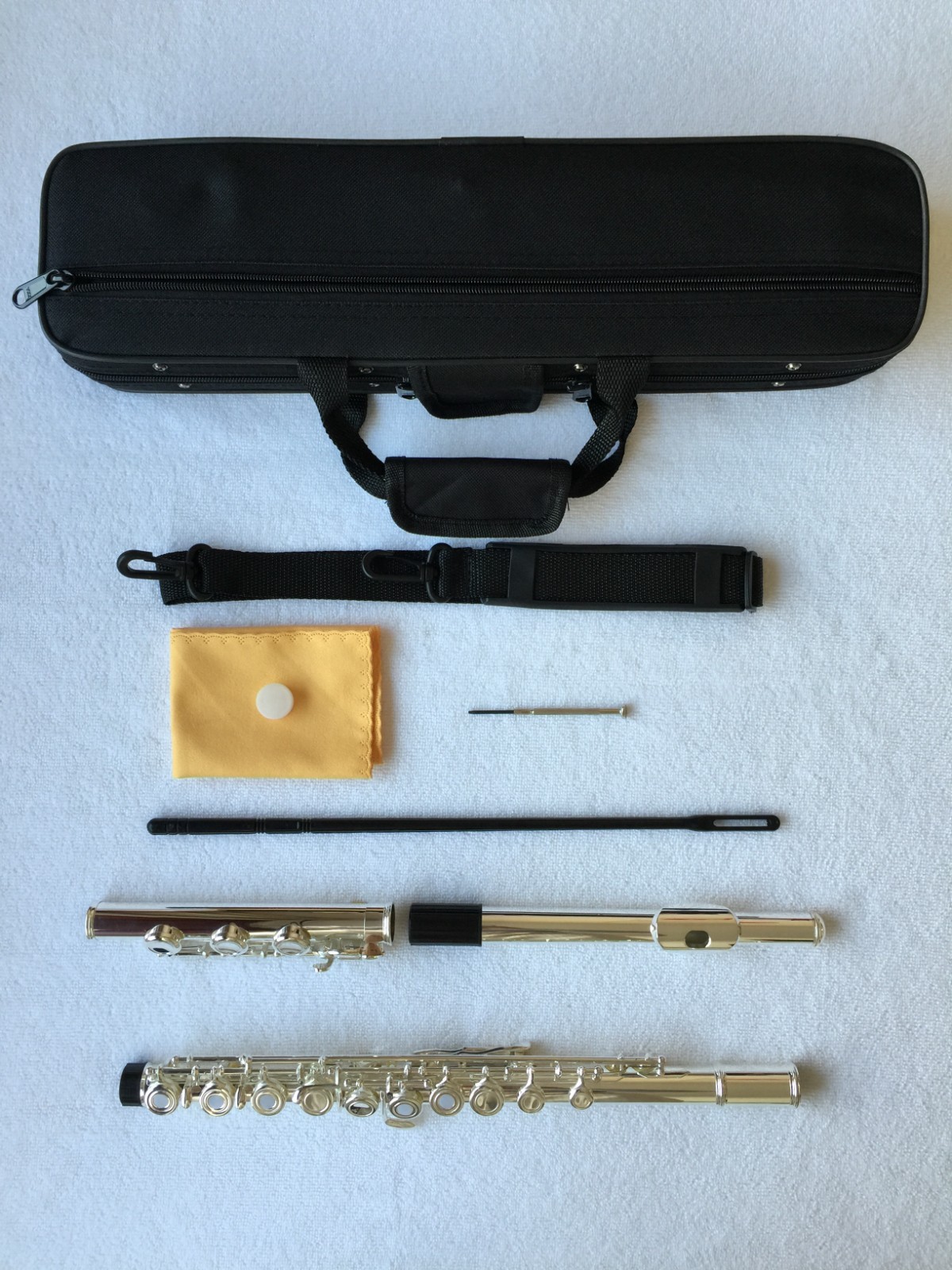 Professional 17 Open Hole Silver Plated Flute E Key B Foot