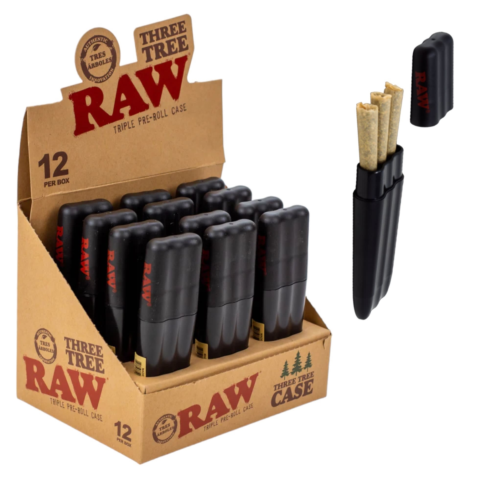 RAW | Three Tree Triple | Pre-Roll Case
