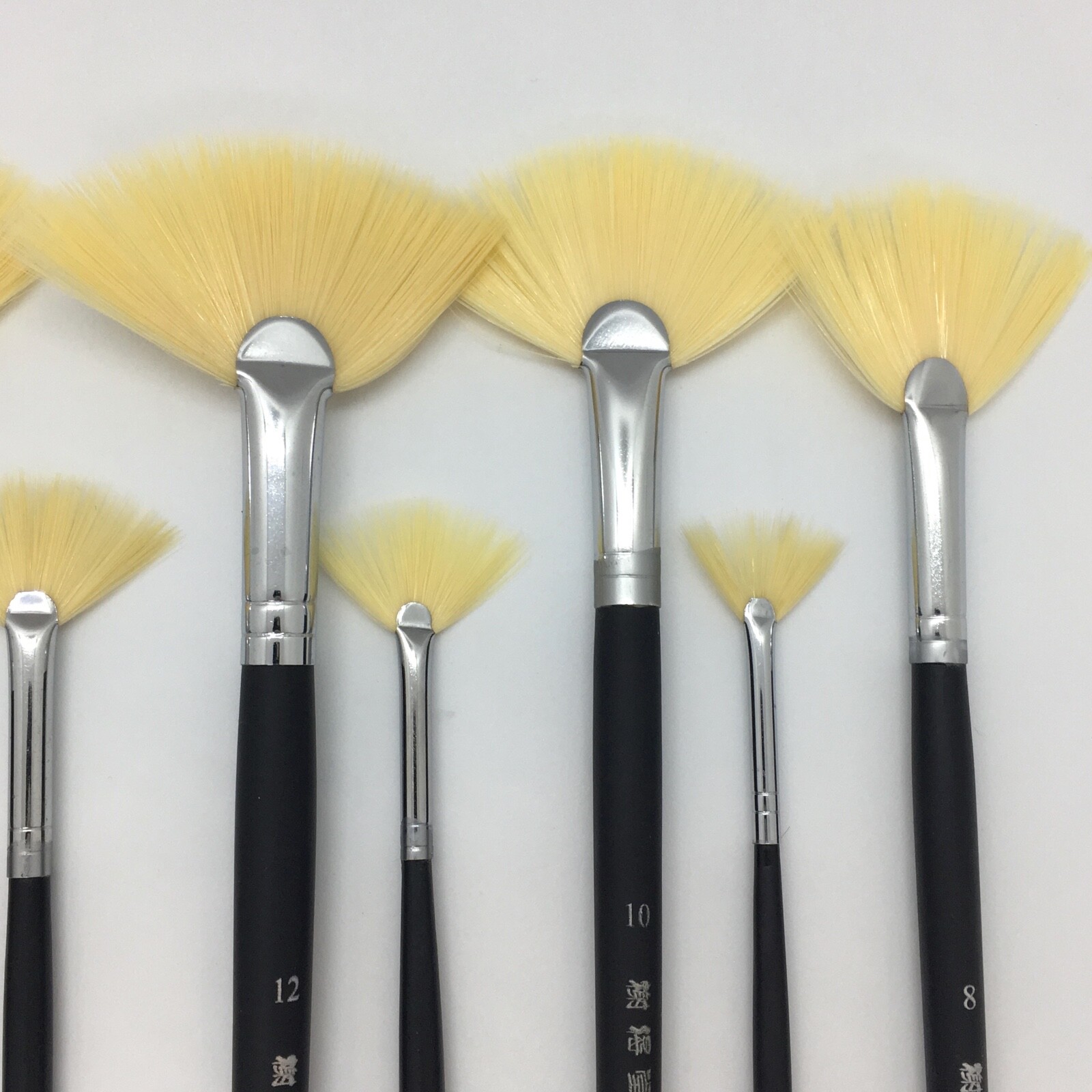 XDT#589-1 Fan Art Brush Set 9pc #0#2#4#6#8#10#12#14#16 Soft Nylon Watercolor