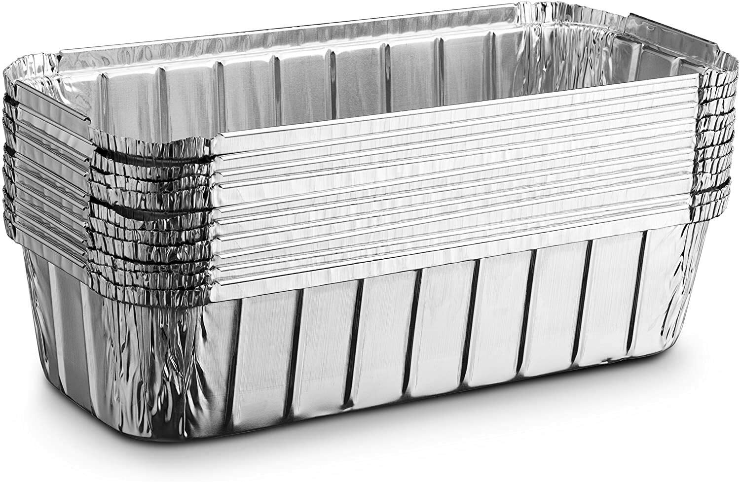 2 Lb Disposable Aluminum Loaf Pan With No Lids 100% recyclable 8.5" X 4.5" X2.5"