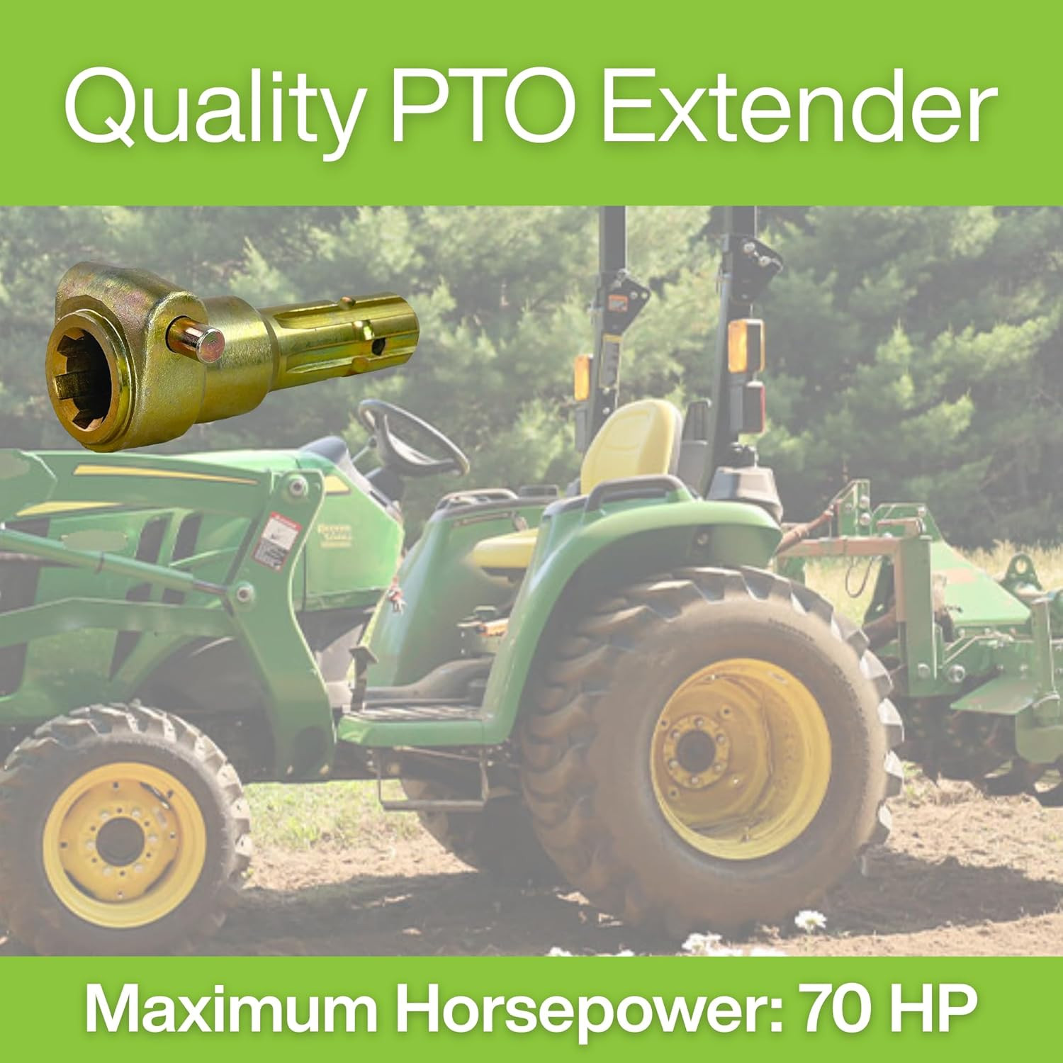 PA09 PTO Extender, Female 1-3/8" & 6 Spline, Male 1-3/8" & 6 Spline, 70HP