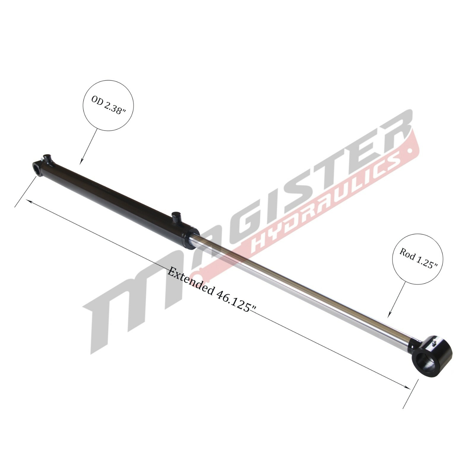 Hydraulic Cylinder For Loader Welded Double Acting 2" Bore 19.75" Stroke 2x19.75