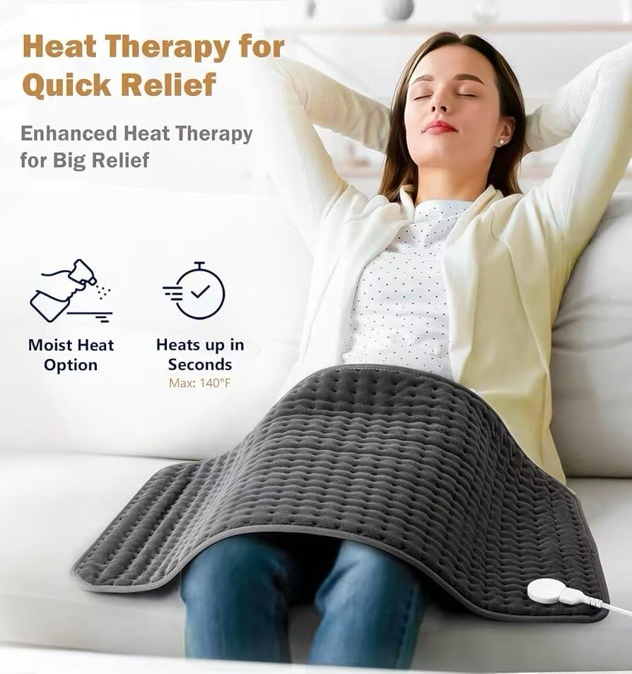 17x33 Inch Extra Large Electric Heating Pad Soft Plush w/ Digital Controller