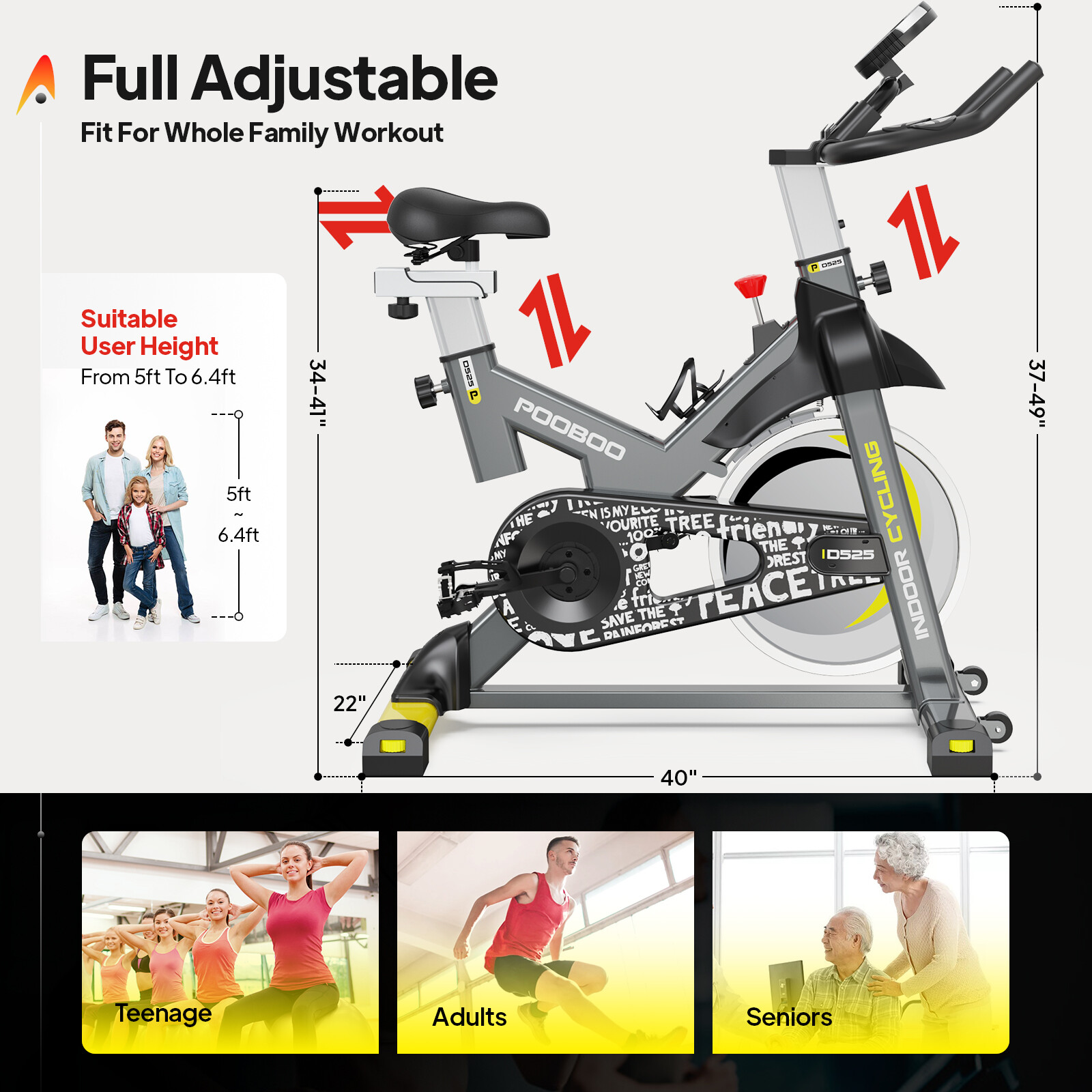 Home Indoor Exercise Bikes Pro Fitness Cardio Cycling Bike Stationary Bike Cycle