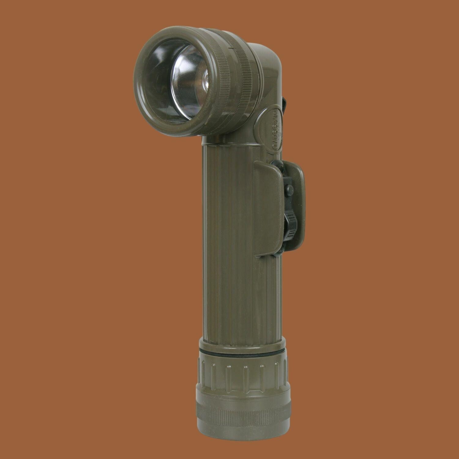 U.S MILITARY ISSUE ANGLE HEAD FLASHLIGHT FULTON MX-991/U OD GREEN U.S.A MADE NEW