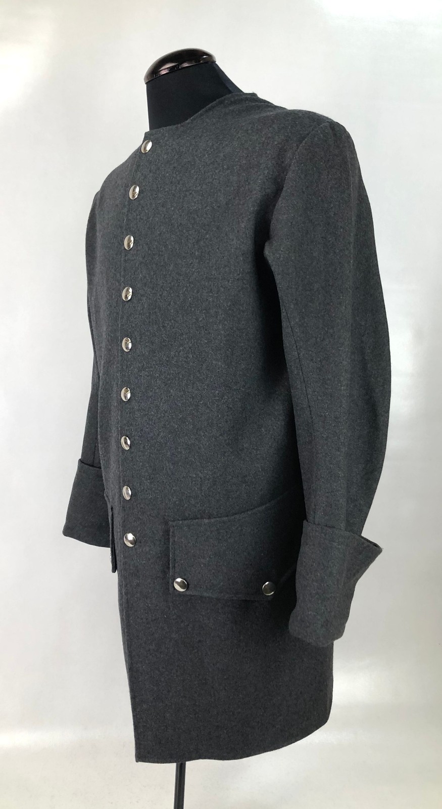 Gray Wool Sleeved Waistcoat - Colonial Era Size 42