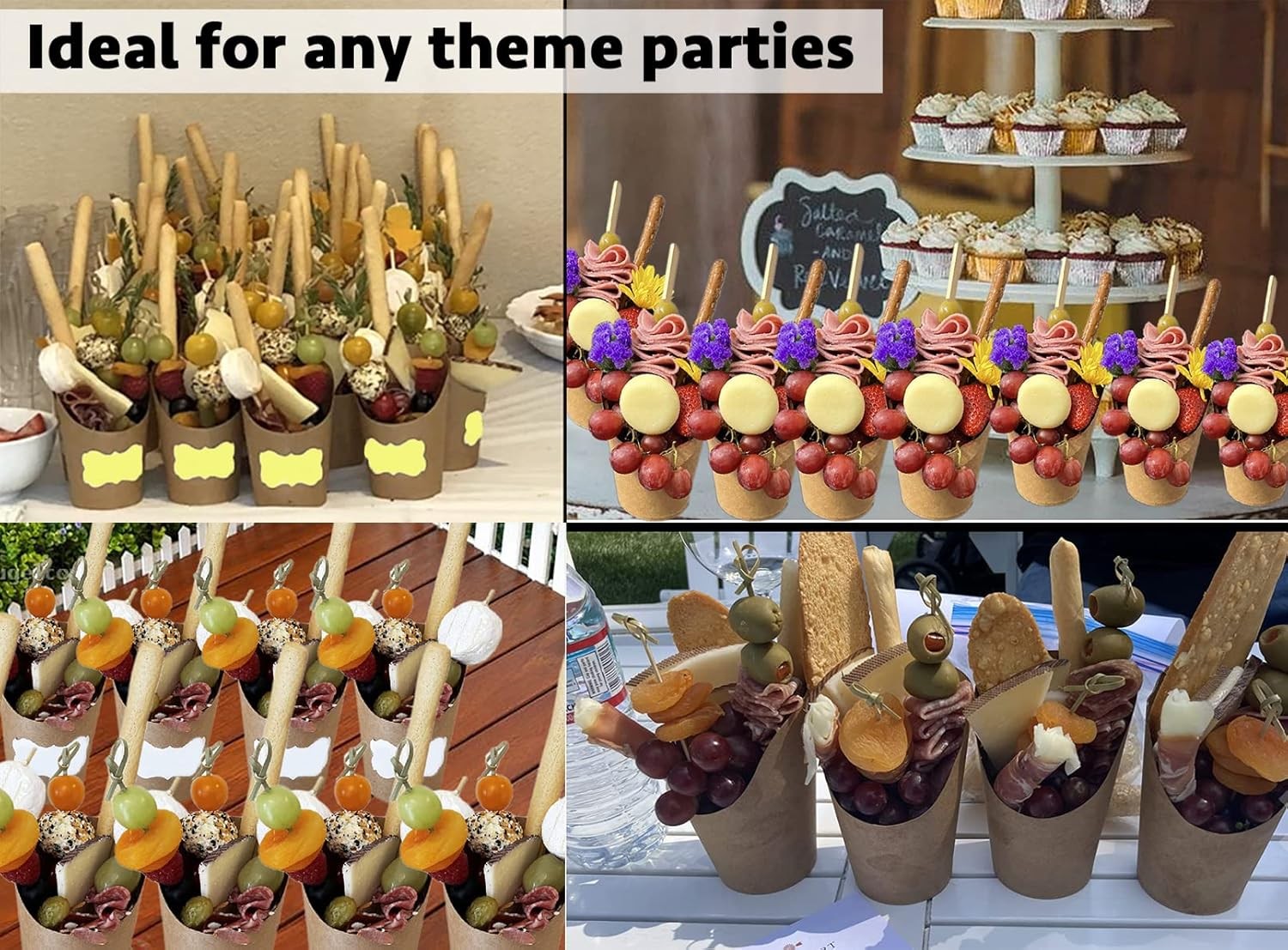 100 Charcuterie Cups 12oz Paper French Fry Holders for All