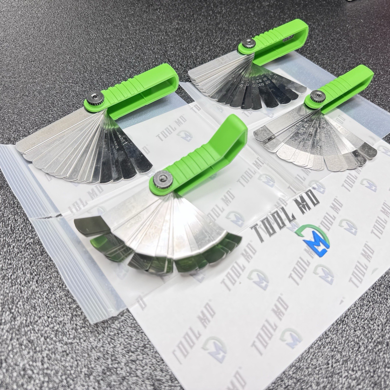 Snap-on Tools USA NEW GREEN 4pc Offset 45° & Straight Feeler Gauge Blade Sets