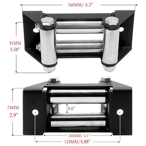 4-7/8" Winch Roller Fairlead for ATV/UTV Winches 4500 lbs or Less, Winch
