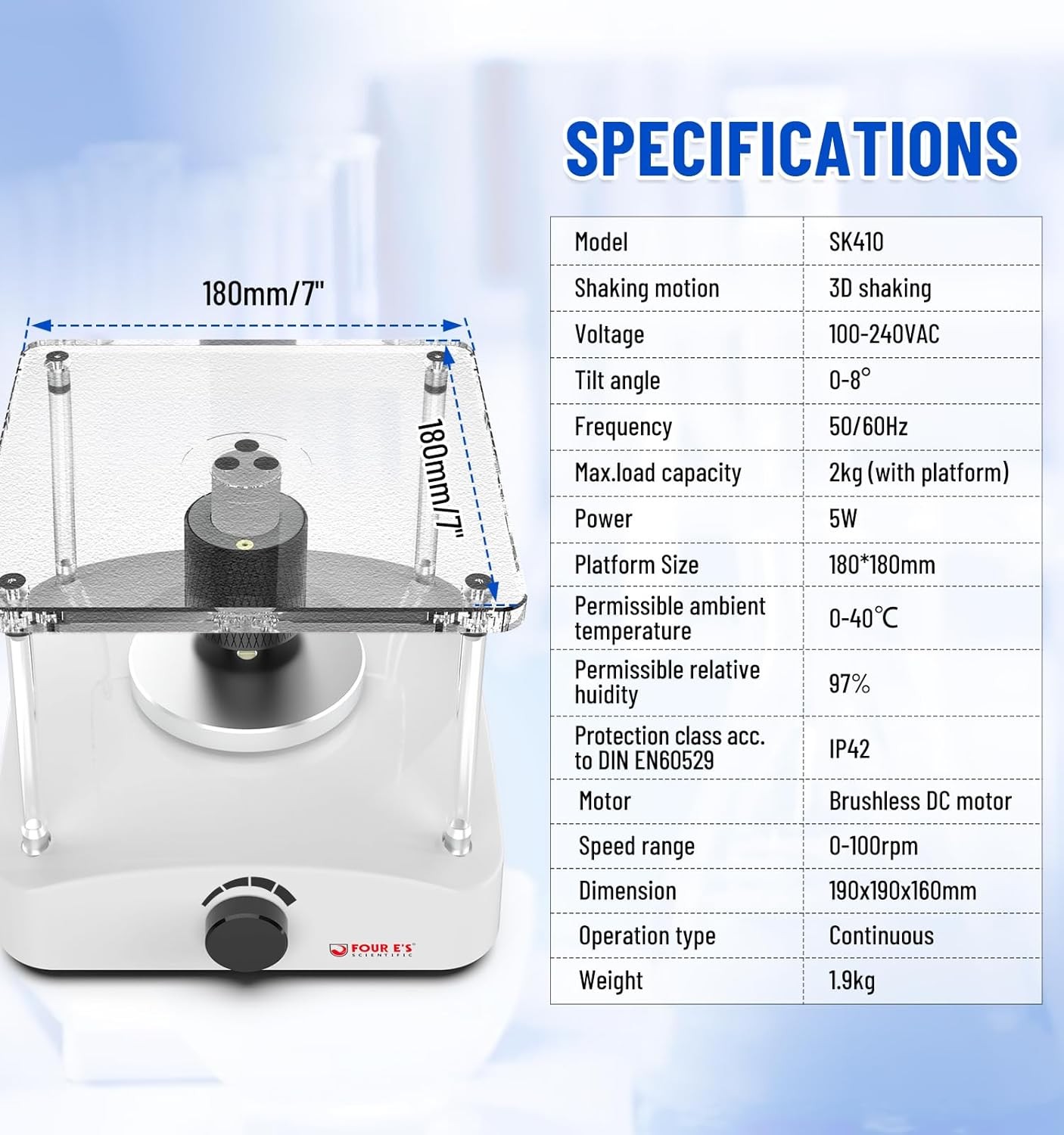 Orbital Shaker Adjustable Lab Orbital Oscillator Mixer Platform Shaker 360°Vibra