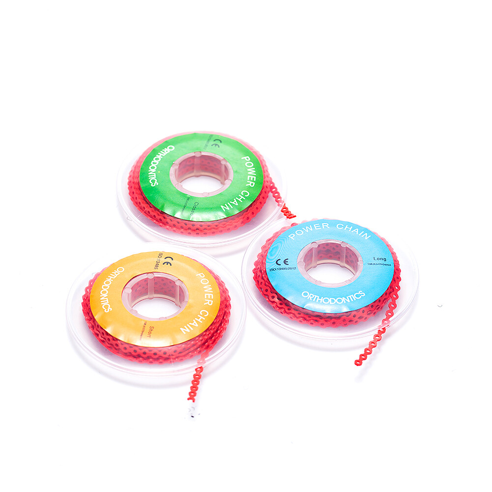 Dental Orthodontic Power Chains Braces Rubber Bands Elastic Short Long Closed