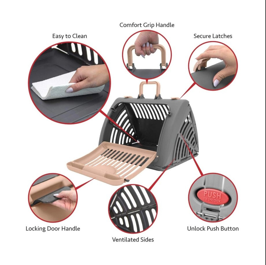 🔥Cat Carrier with Bed Foldable Travel Cat Carrier Up to 25lbs-Sport Pet Designs