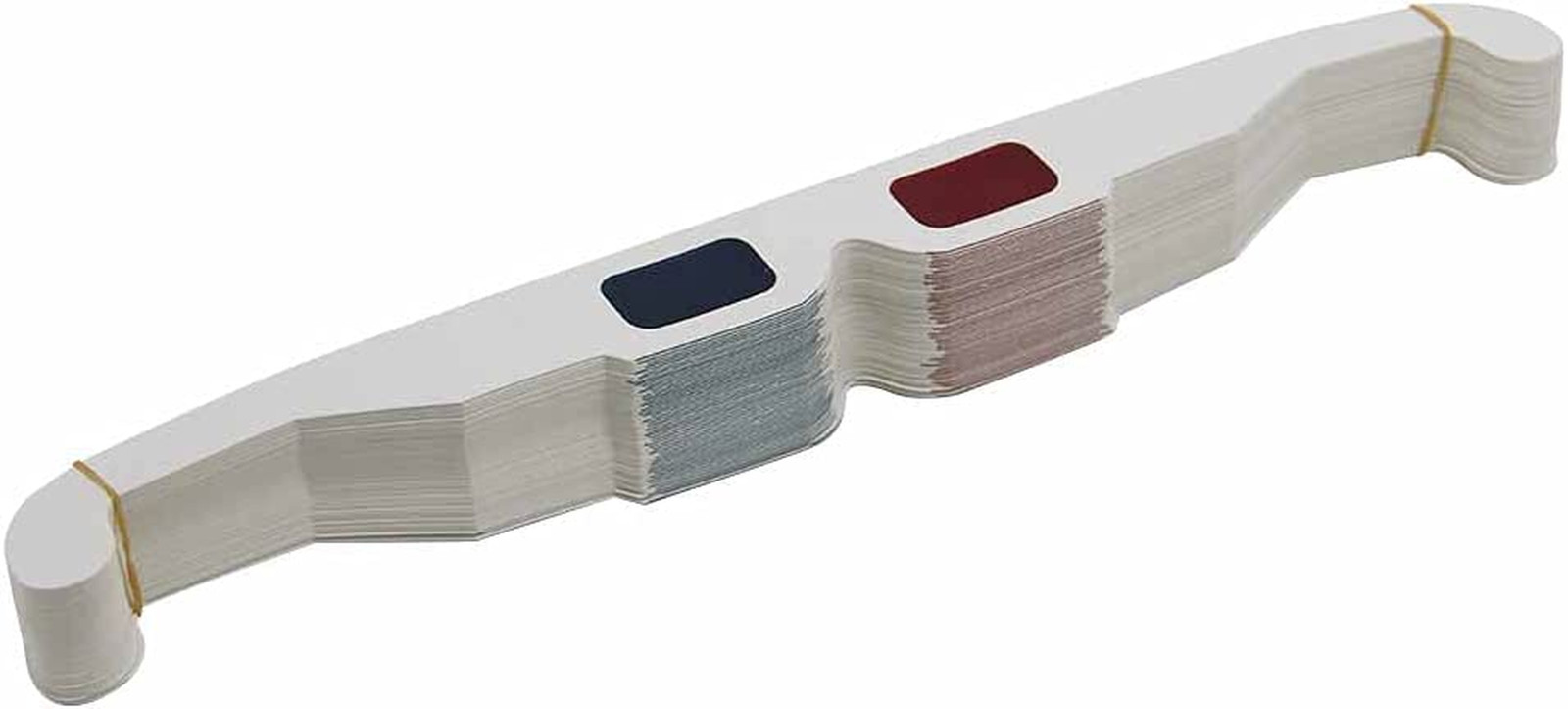 50 Pairs - Flat- 3D Glasses Red and Cyan White Frame Anaglyph Cardboard