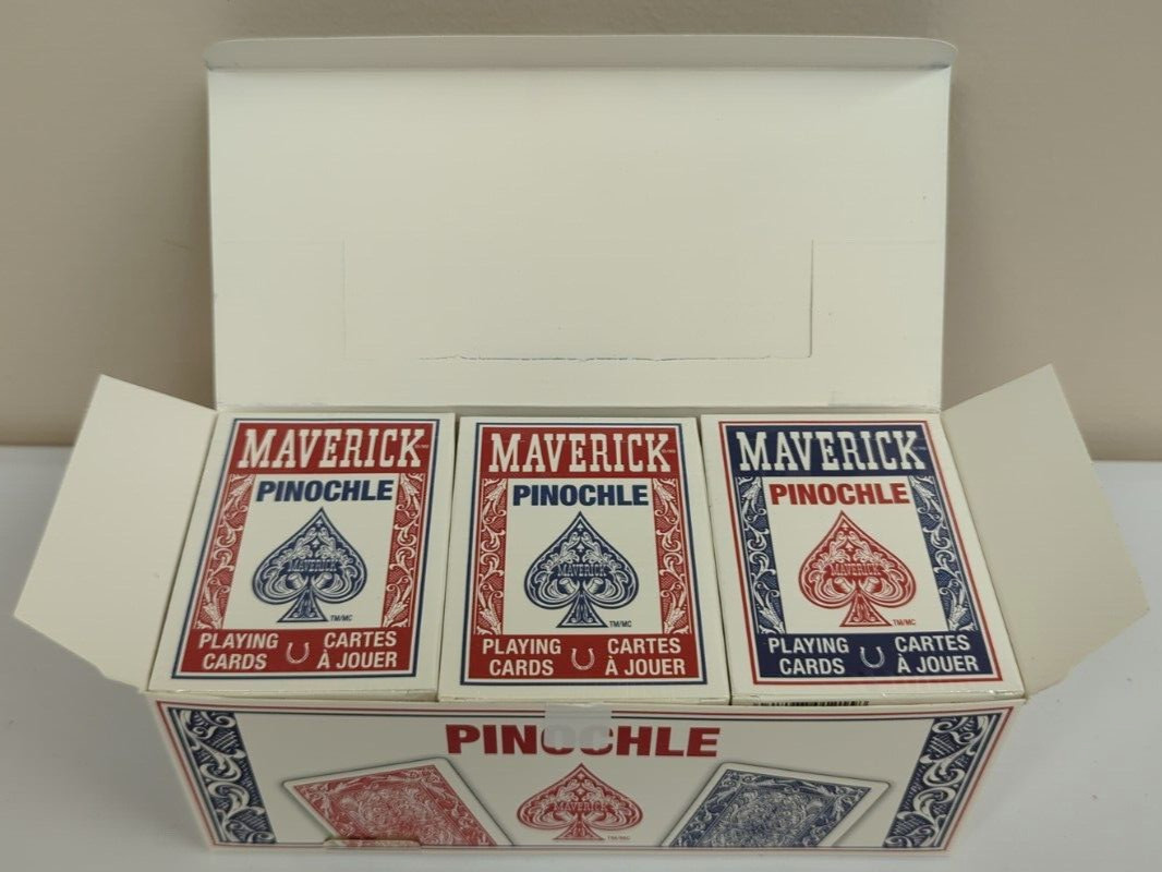 12 Maverick Pinochle Decks (Red & Blue) by US Playing Card Company New Sealed
