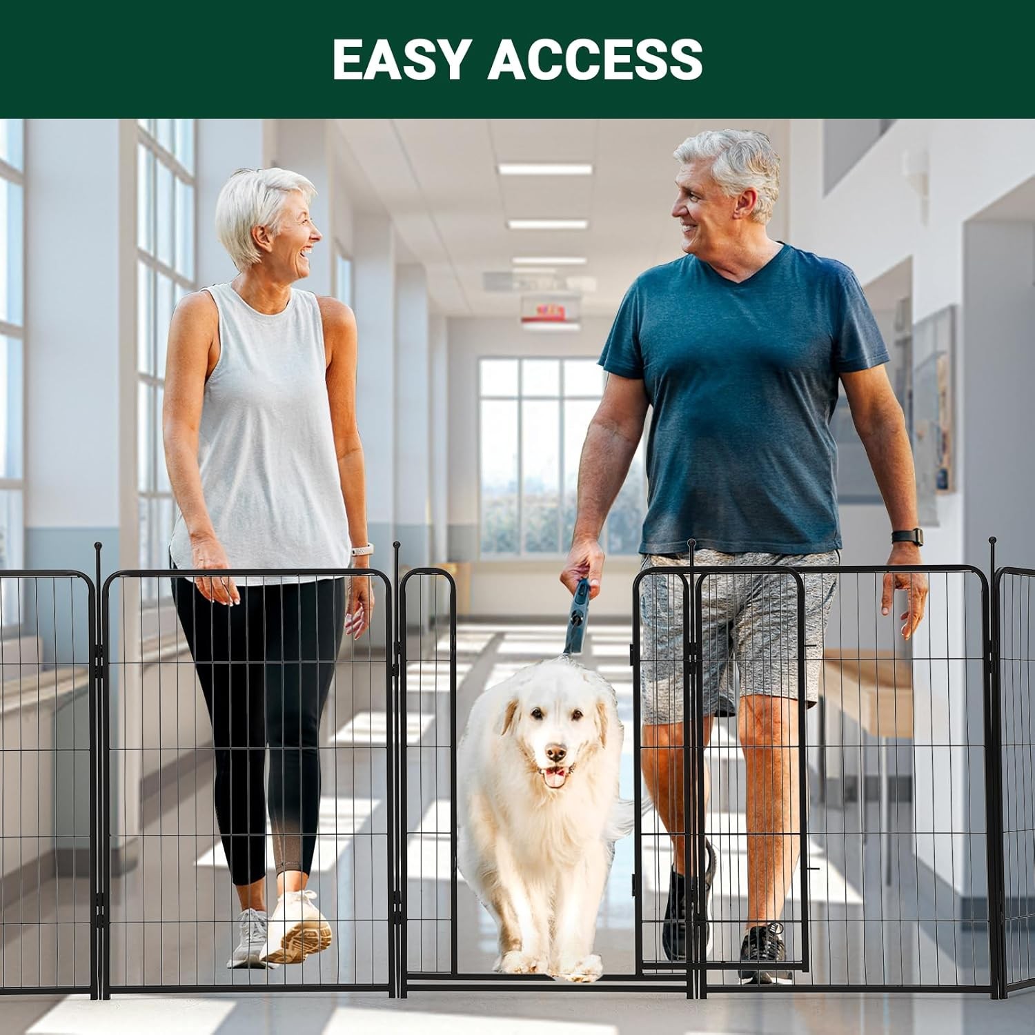 Dog Playpen 40" Height 8 Panels Indoor/Outdoor Heavy Duty Metal Pet Exercise Pen