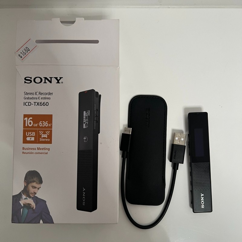 Sony ICD-TX660 Digital Voice Recorder 16GB - Ultra Slim USB Direct Dictation
