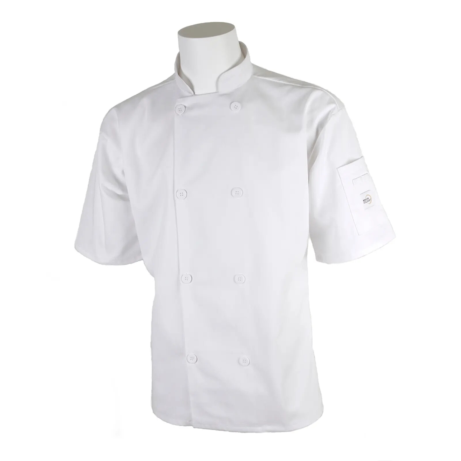 Mercer Culinary Millenia Air Series White Short Sleeve Chef Coat - Large