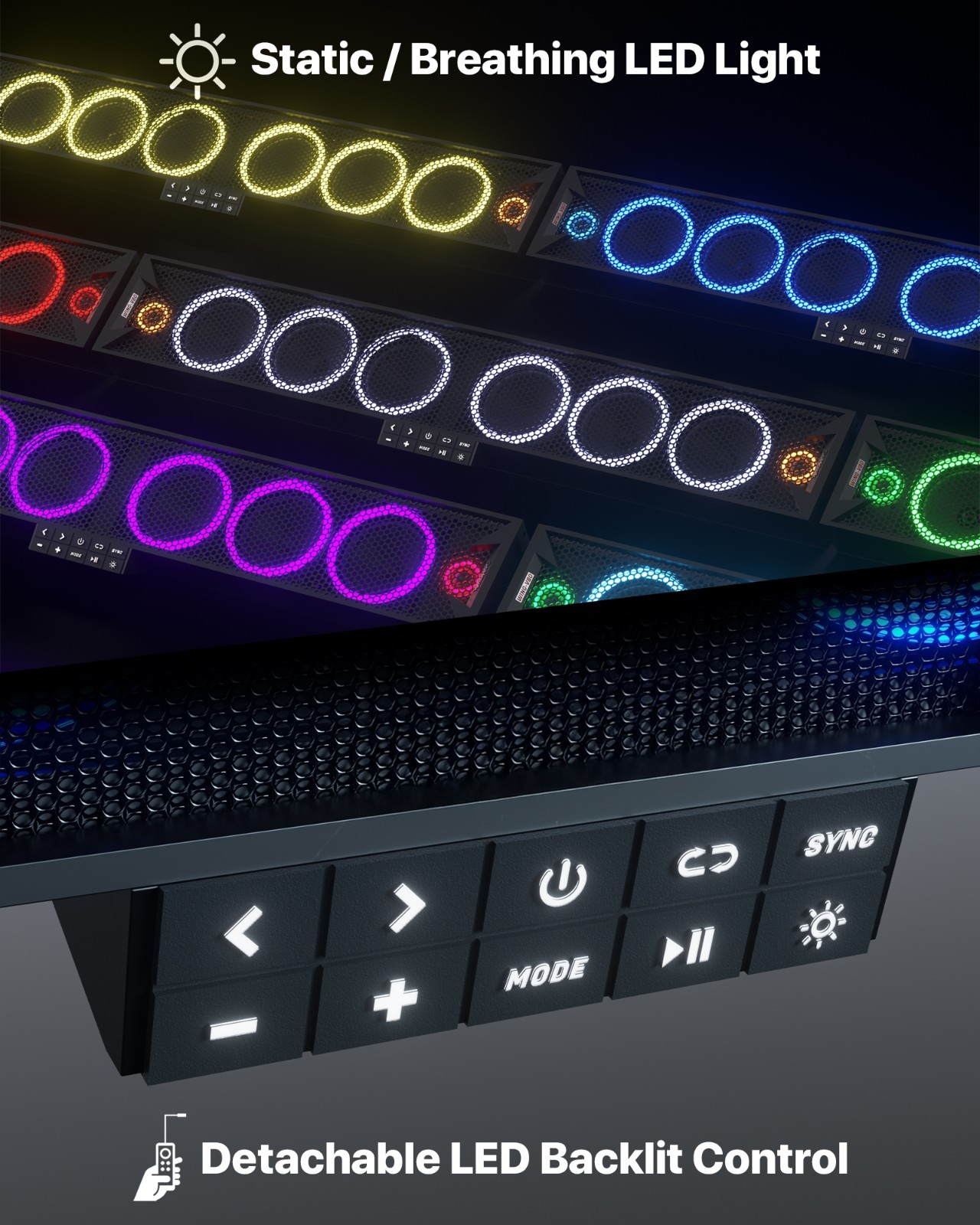 Waterproof Bluetooth UTV Sound bar 8 Speaker RZR Polaris 600W Audio Radio System