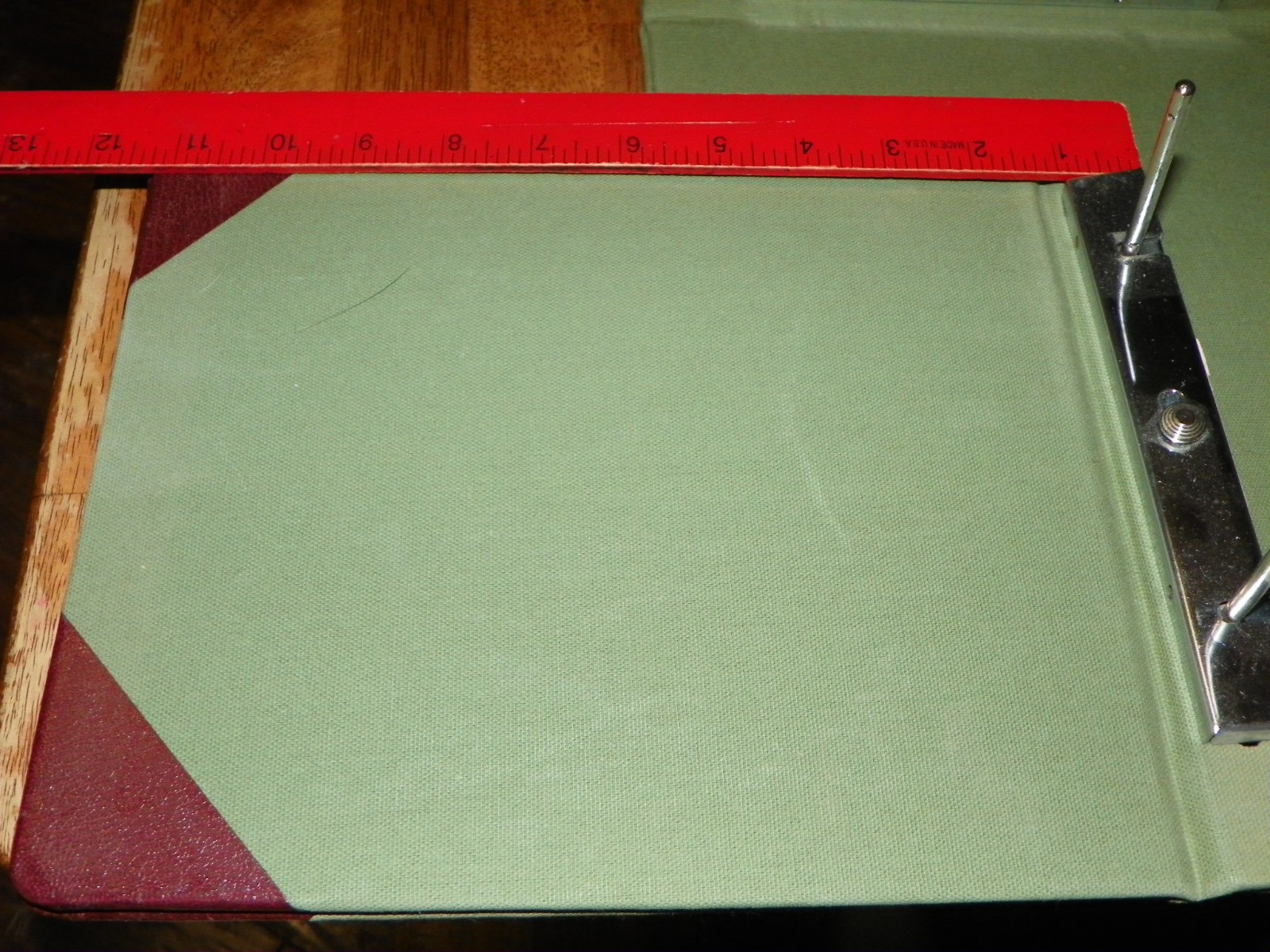 Lot of 2 Wilson Jones 278-27 Sectional Post Binder Canvas 11 x 8.5 GREEN 3" capa