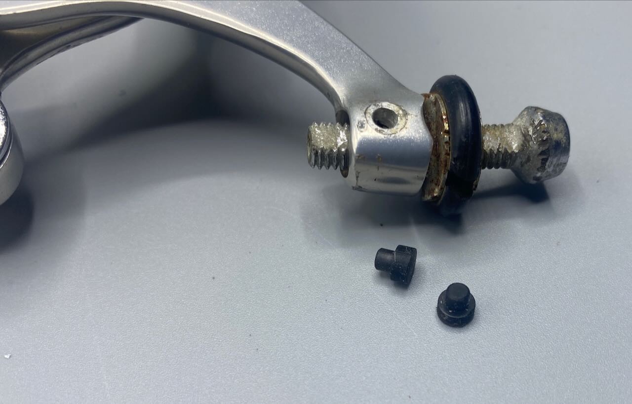 NEW Campagnolo Cat. Number 2043 BLACK Rubber Bumpers for *Front* Brake Qty 2