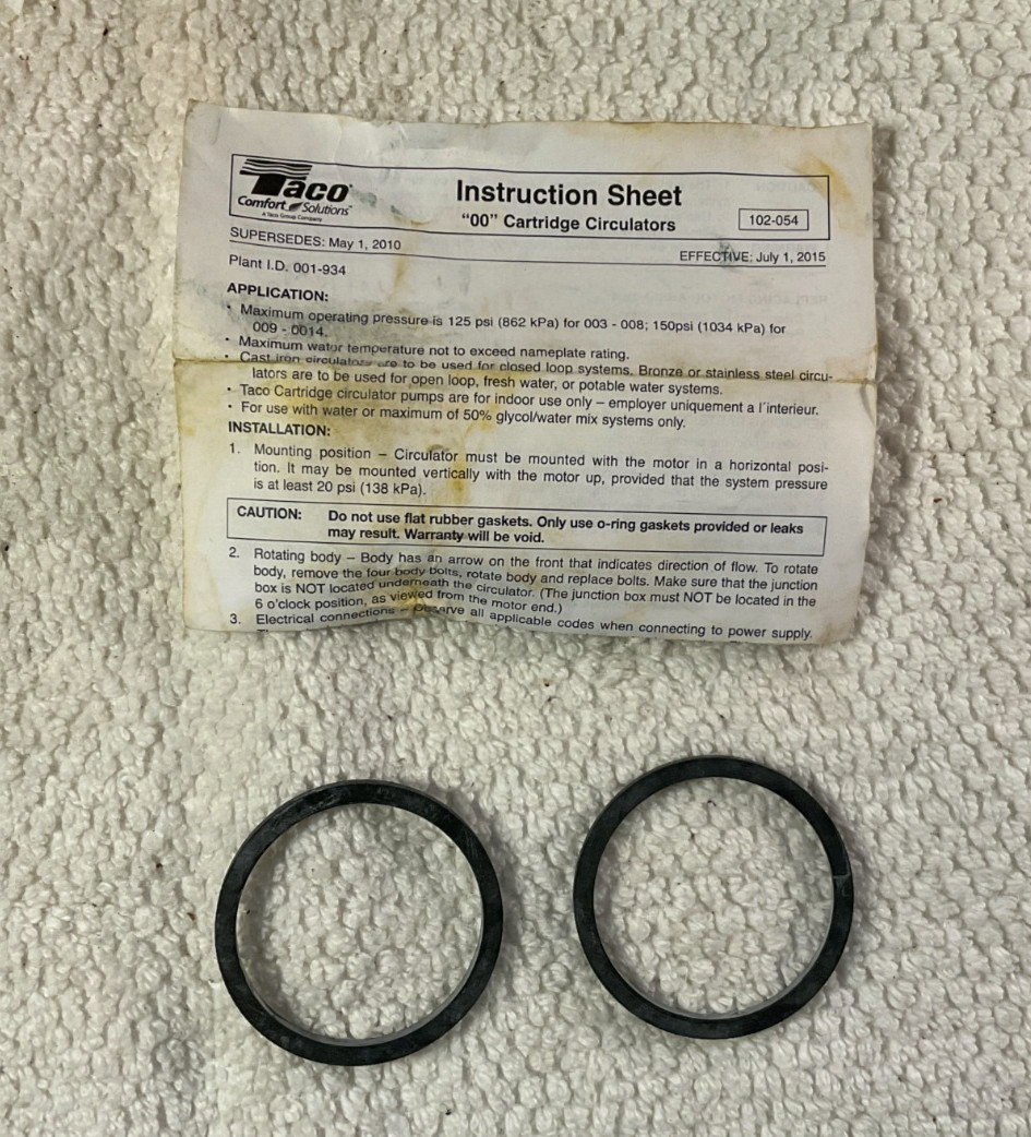 Taco Cartridge Circulator Pump, Cast Iron 005-F2 New In Open Box