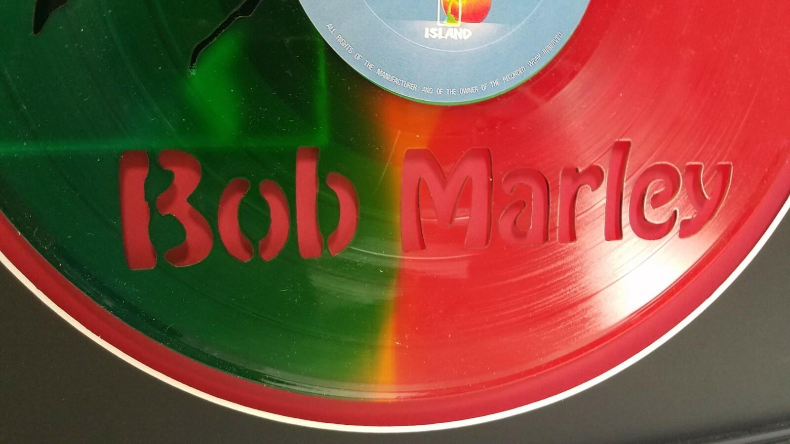 Bob Marley laser cut limited edition color vinyl framed record display